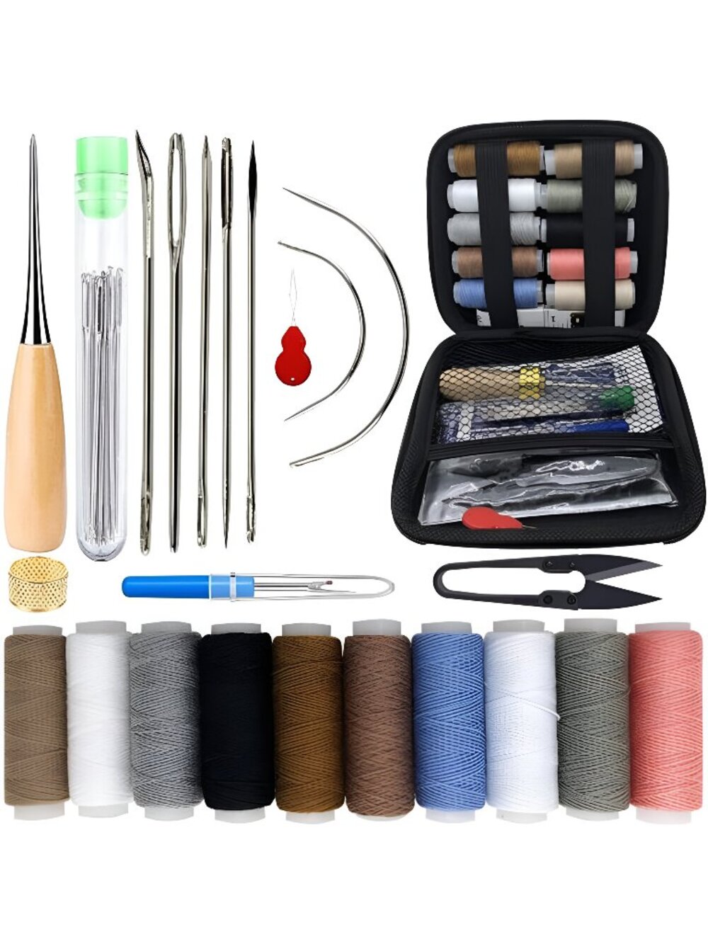 Upholstery Repair Sewing Kit: 47 Pieces Heavy Duty Sewing Kit